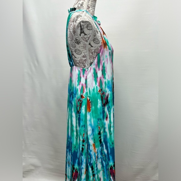 BUDDY LOVE Aqua multi halter neck maxi dress size M. - Picture 8 of 13